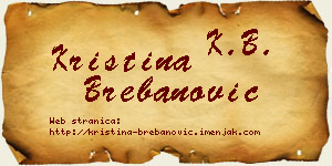 Kristina Brebanović vizit kartica